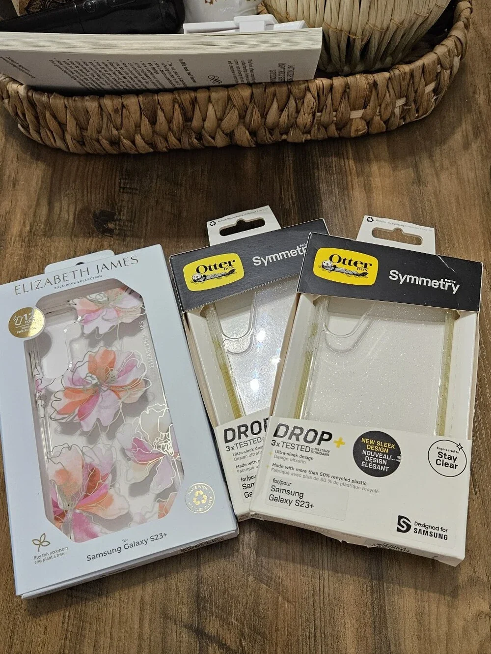 3 Pc- 2 Otterbox Stardust & 1 Elizabeth and James Floral Case for Galaxy S23+